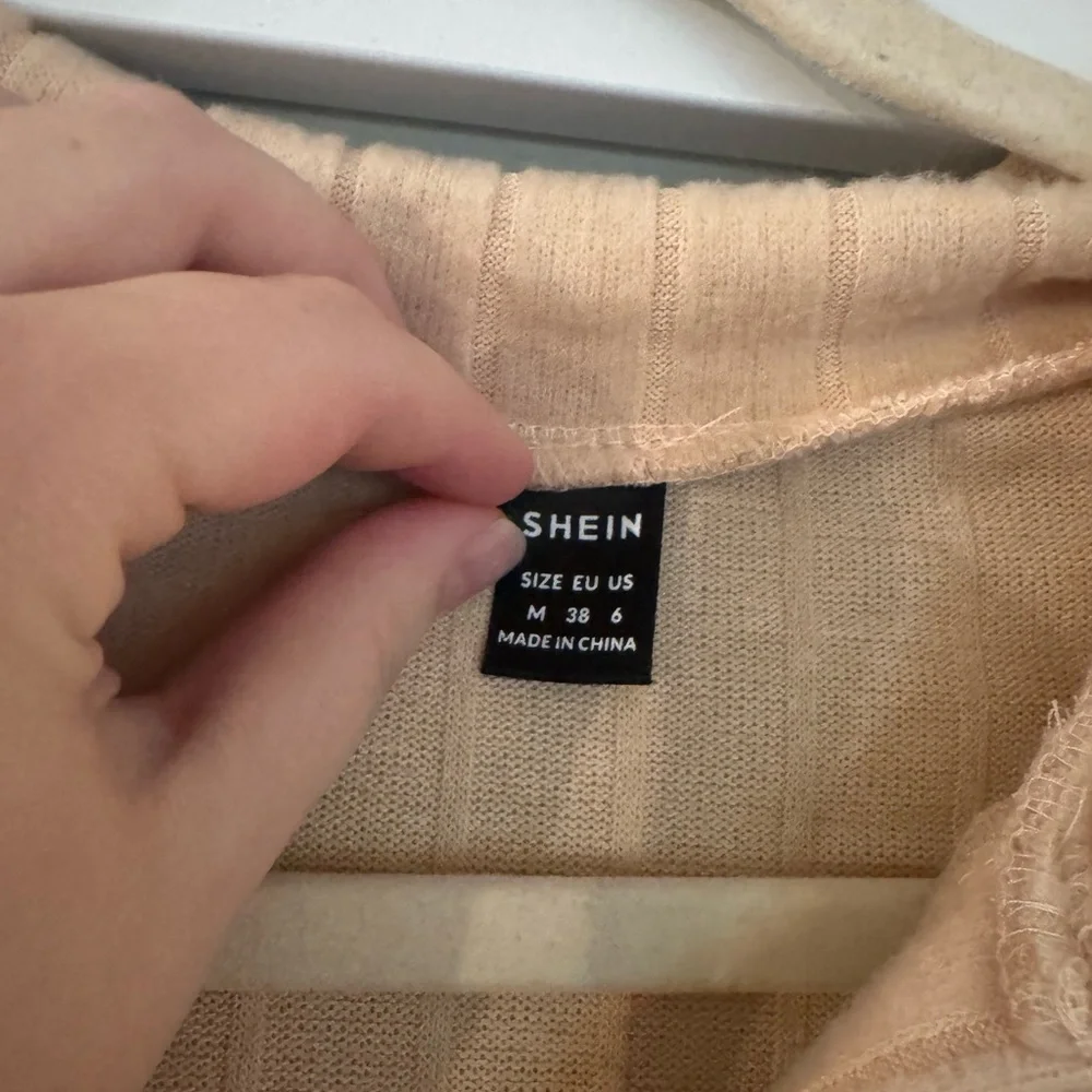 Beige Cream Ribbed Midi Dress - Picture 10 of 15